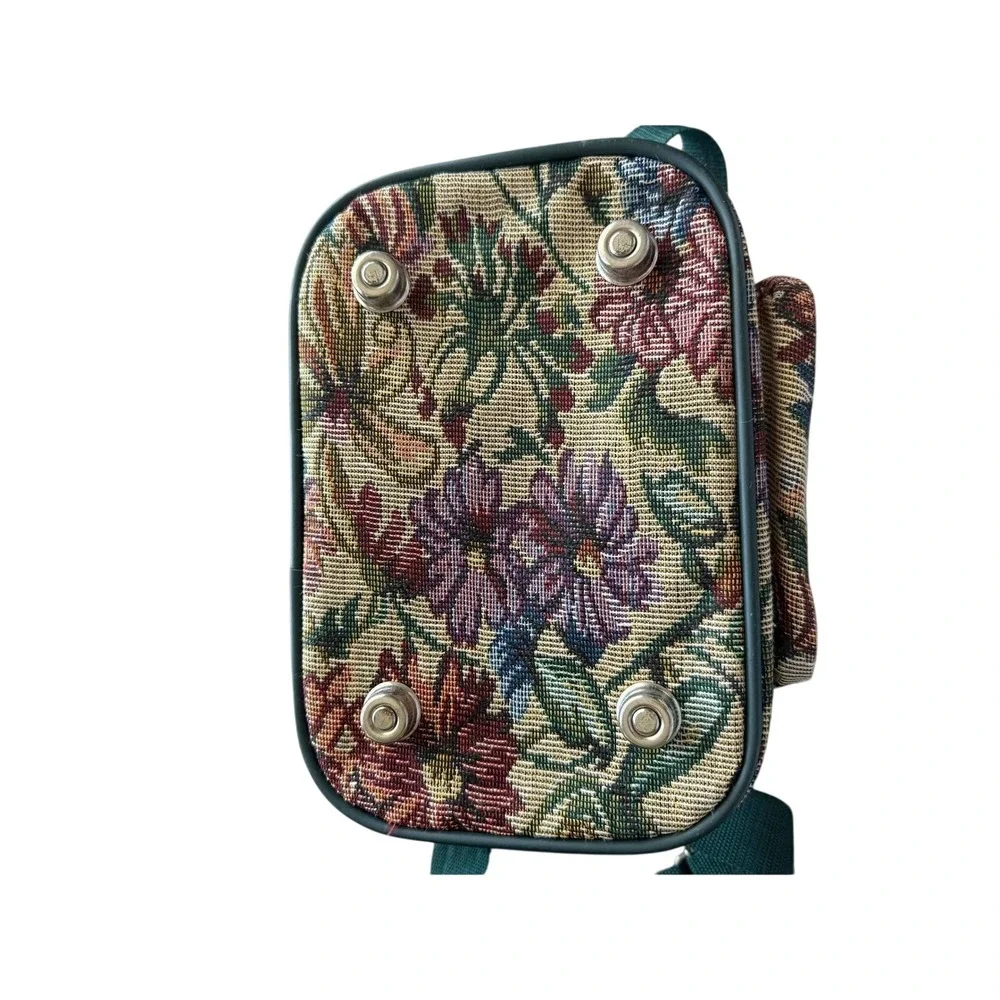 JIO Floral‎ Tapestry Train Case Vintage Cottagecore Green Makeup Travel Bag